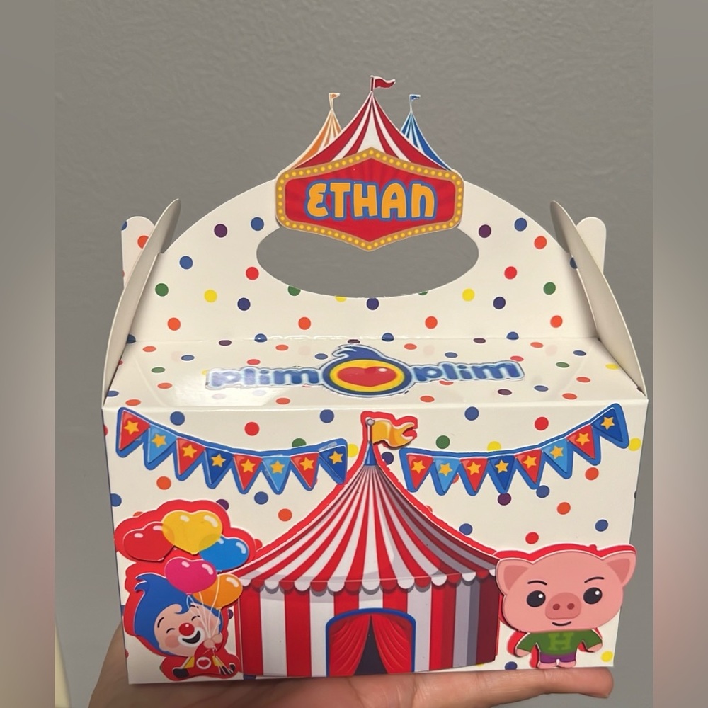PLIM PLIM 🎪Hand Crafted Circus Party Favor Box - Multicolor